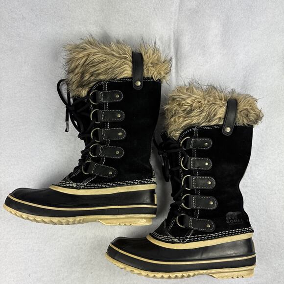 Sorel Boots Joan of Arctic Tall Winter Size 6 Waterproof Faux Fur Brown Tan Snow - Picture 3 of 6